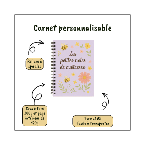 Carnet "Les petites notes de maîtresse" – Cadeau de fin d’année scolaire