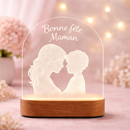 Lampe LED Personnalisée “Bonne fête Maman”