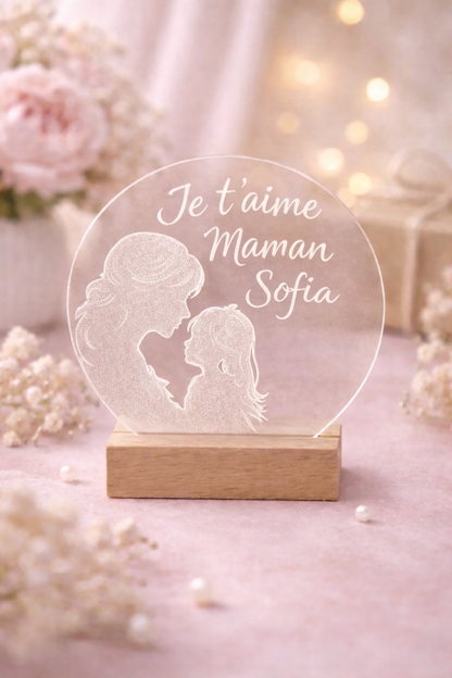 Lampe LED Personnalisée “Bonne fête Maman”