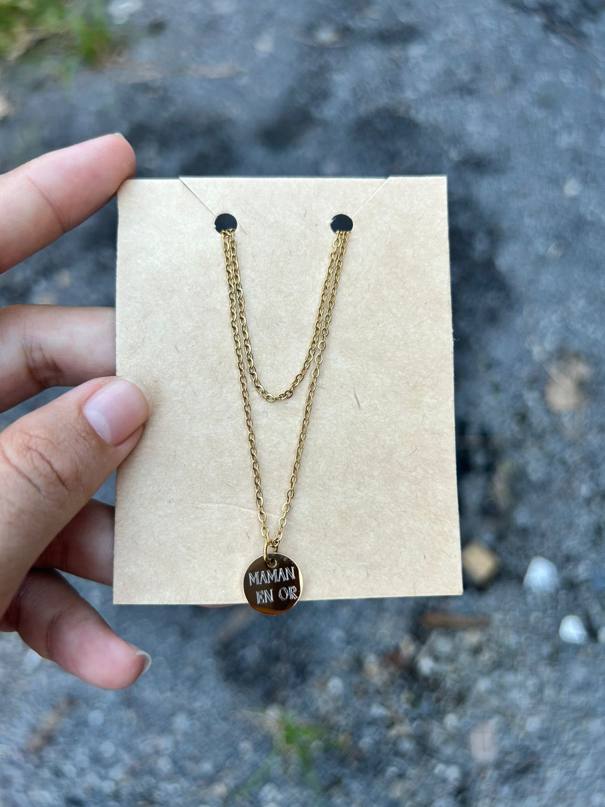 Chaîne double acier inoxydable - Médaillon personnalisé