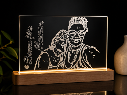 Lampe LED Personnalisée “Bonne fête Maman”