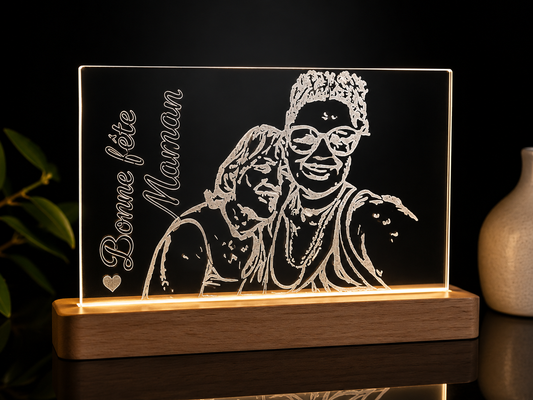 Lampe LED Personnalisée “Bonne fête Maman”