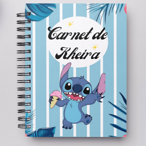 Carnet personnalisé Dessin animé – Prénom au choix